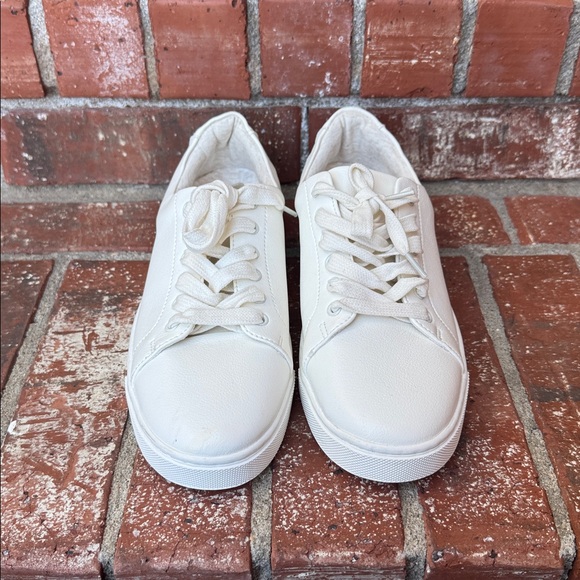 Joie Harvard White Leather Platform Sneakers Lace Up Casual Shoes Women's 9.5M - Picture 2 of 7